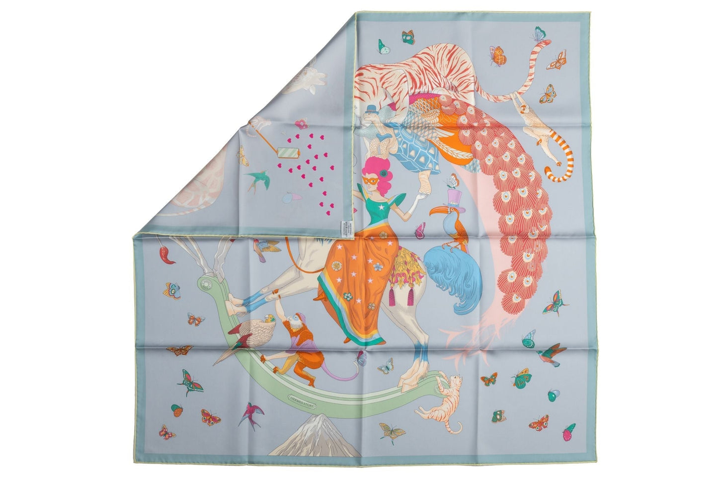 Hermes Story New Gray- Celeste Scarf