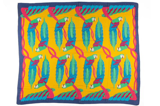 Hermes Yellow Parrots Cotton Sarong