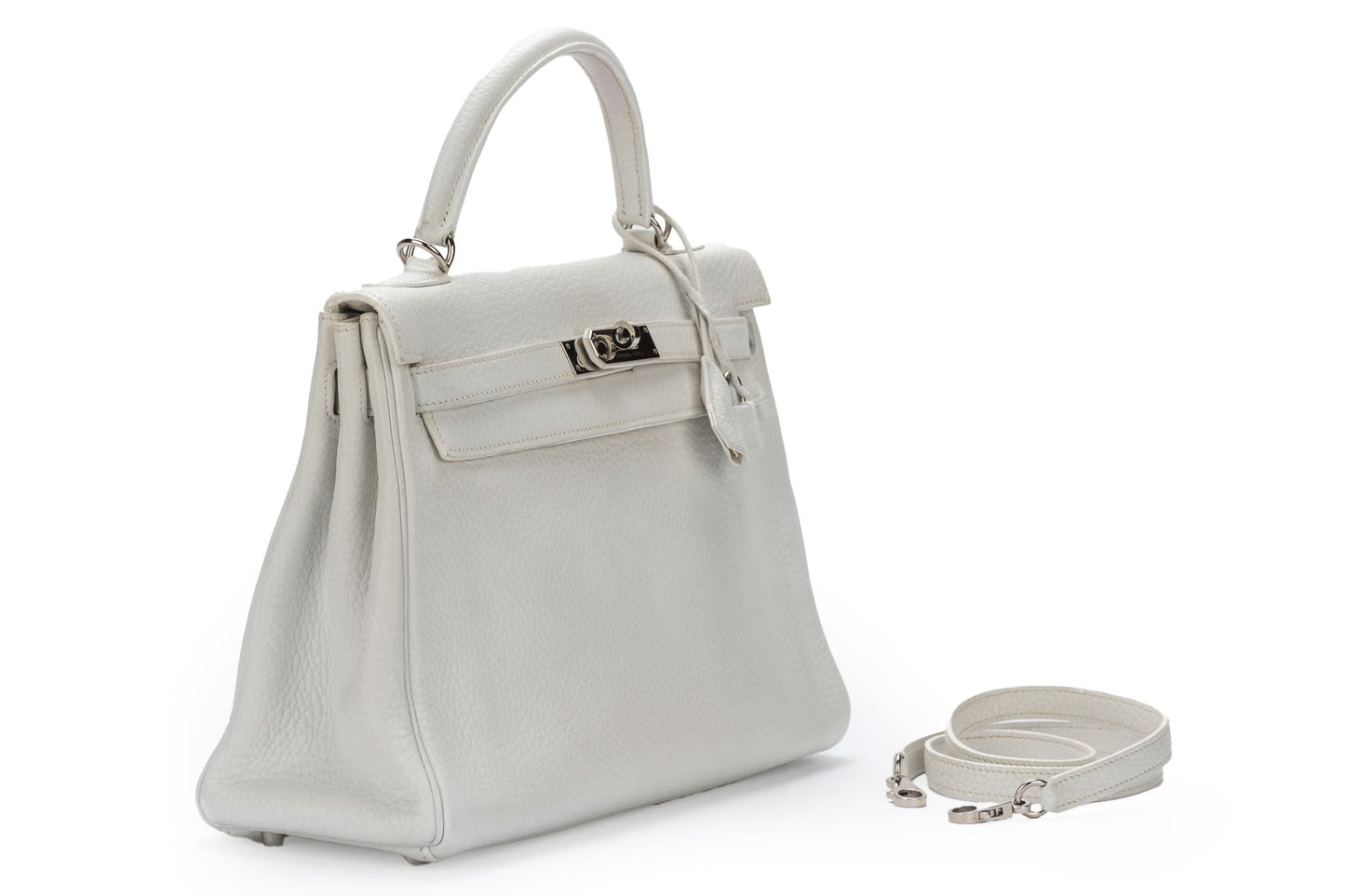 Hermes Kelly 32 Retourne White Clemence