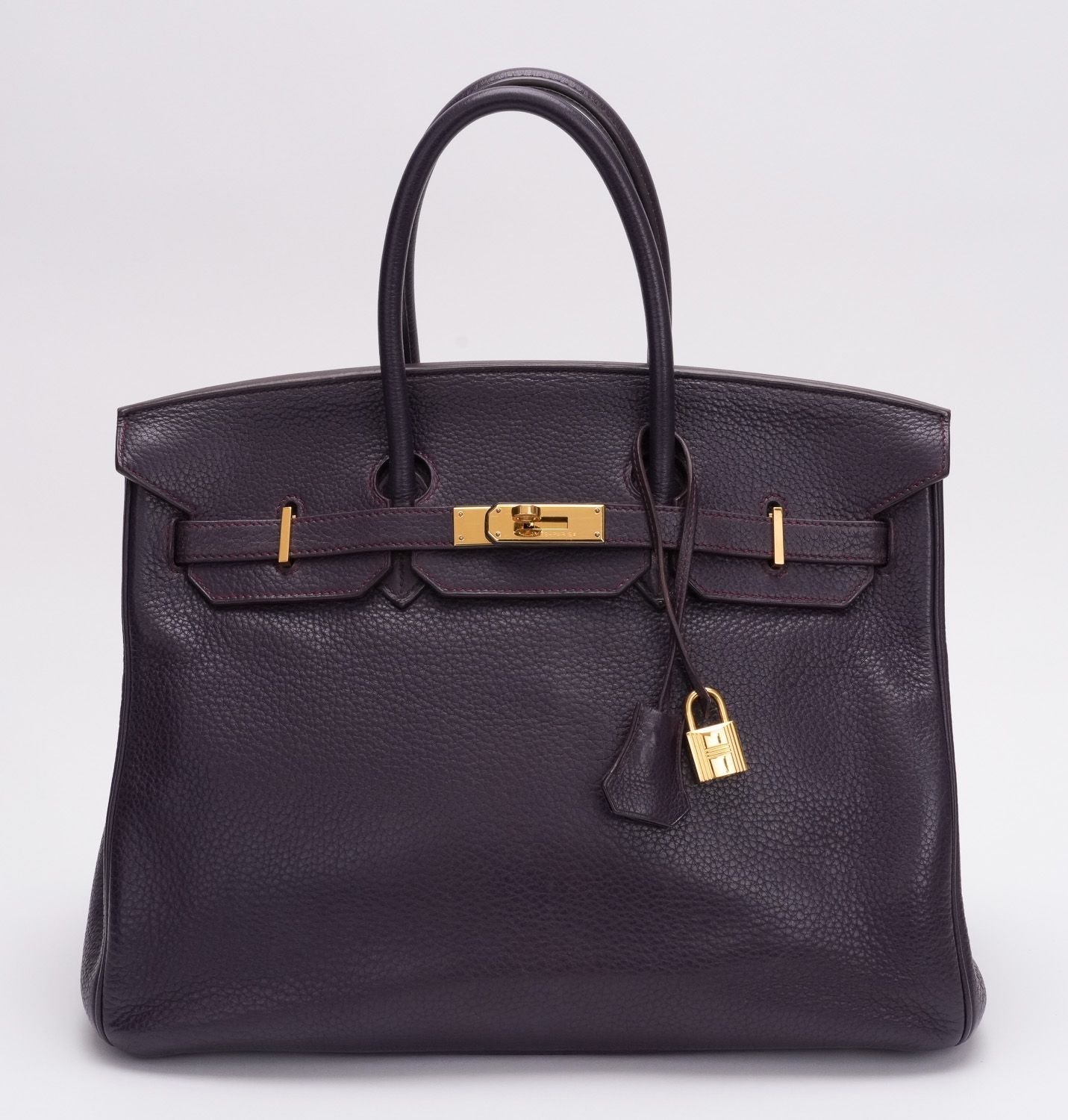 Hermes Birkin 35 Raisin Clemence Gold