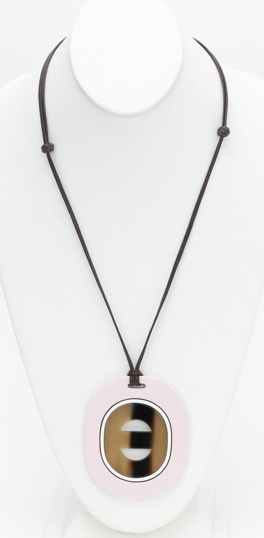 Hermes Buffalo Necklace Rose