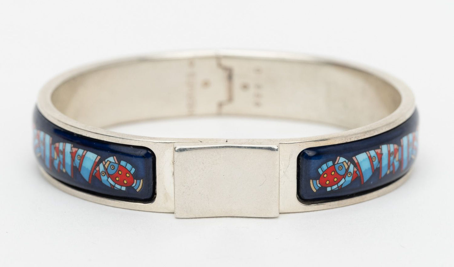 Hermes Fish Enamel Bracelet Sterling