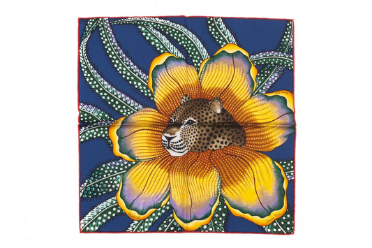 Hermes NewBlue "Baobab" Silk Gavroche