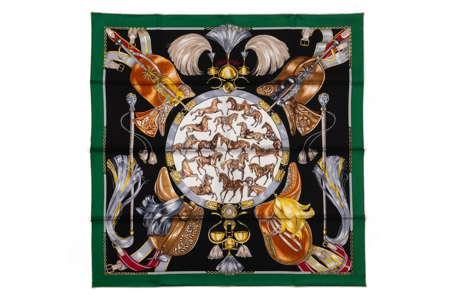 Hermes Carre Caval Cades Silk Scarf NIB