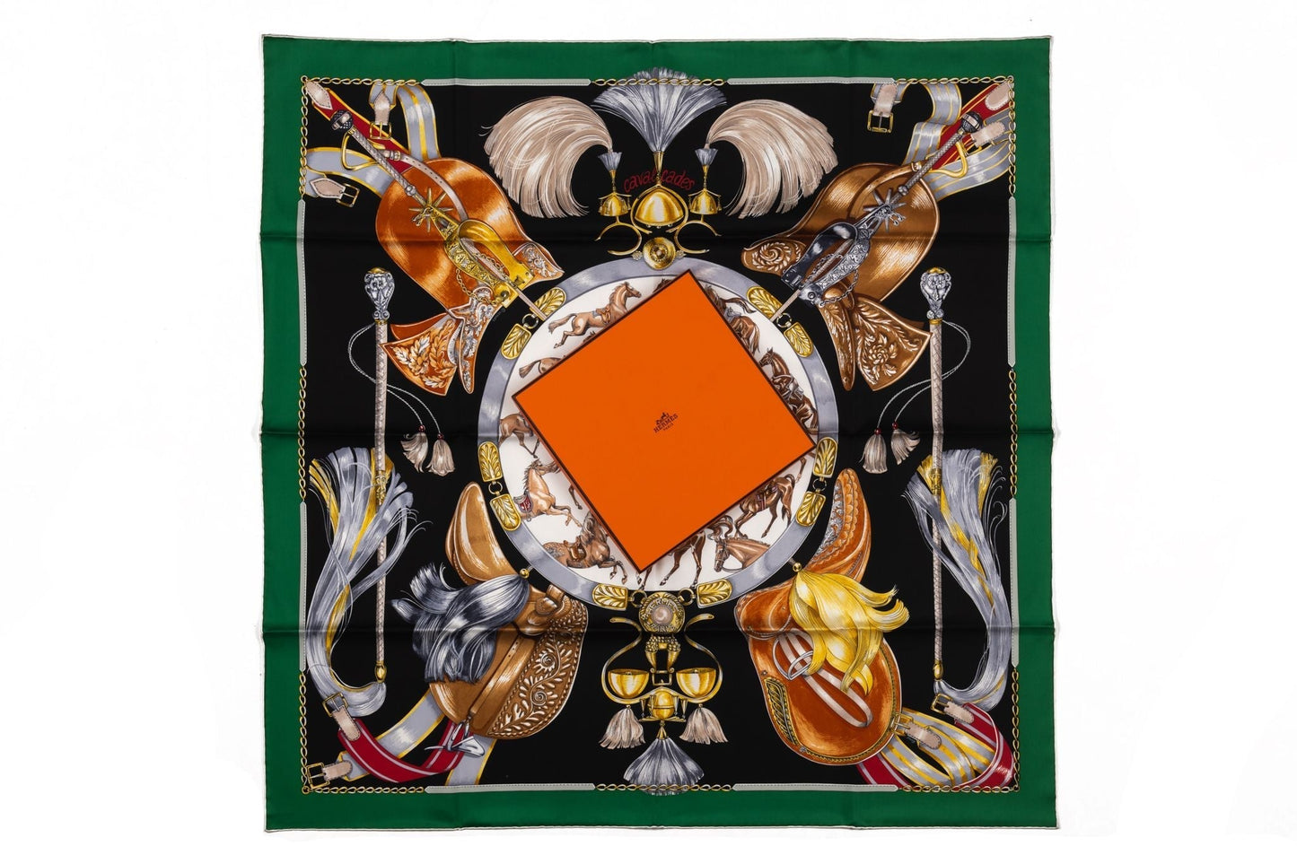 Hermes Carre Caval Cades Silk Scarf NIB