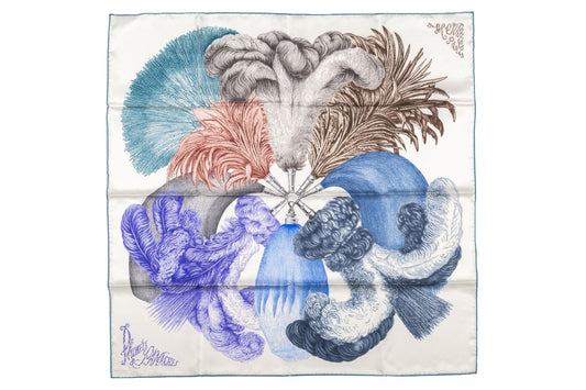 Hermes Plumets et Panaches Silk scarf BN