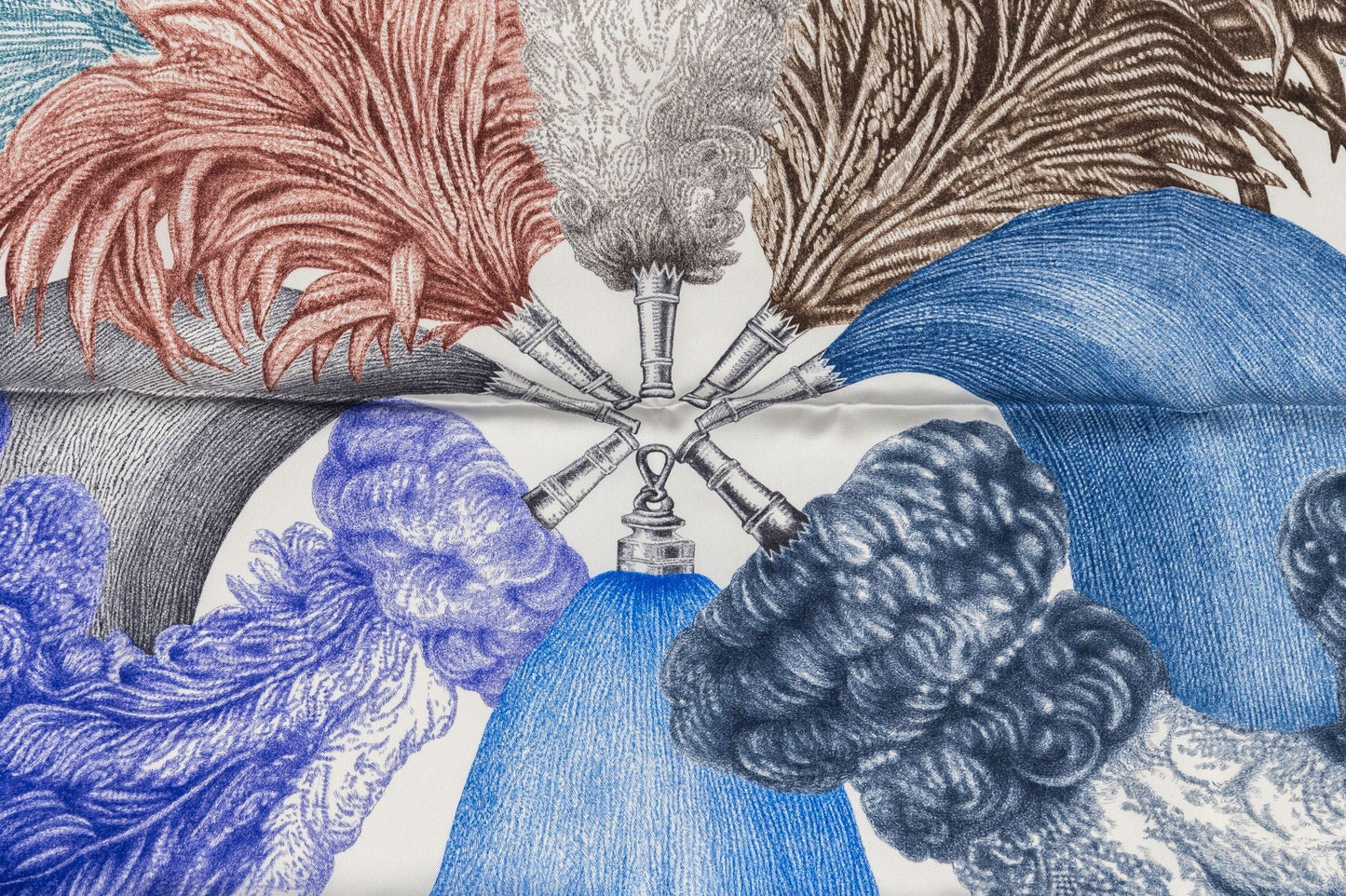 Hermes Plumets et Panaches Silk scarf BN