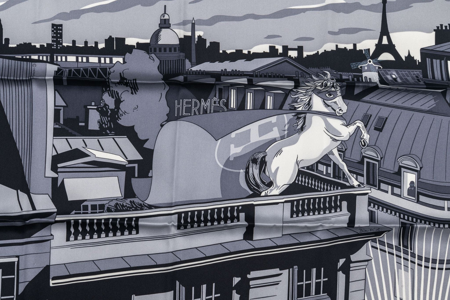 Hermes "Minuit au Faubourg" Silk Scarf