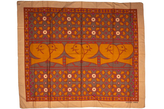 Hermes Multicolor Cotton Silk Sarong