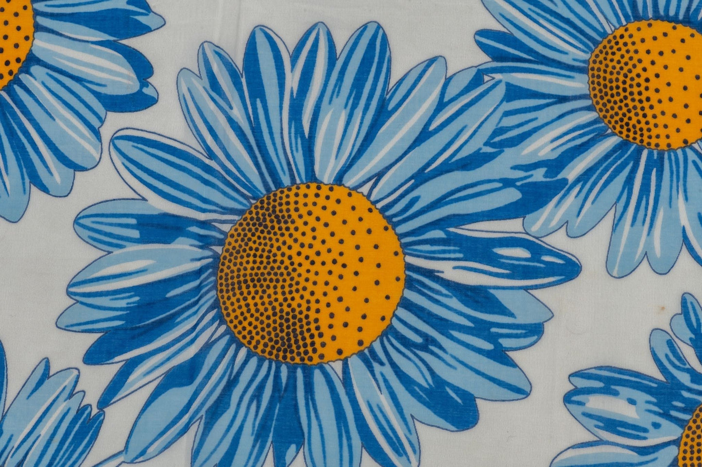 Hermes Blue Daisies Cotton Silk Shawl