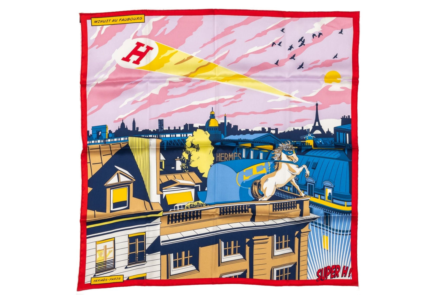 Hermes  "Minuit au Faubourg" Silk Scarf