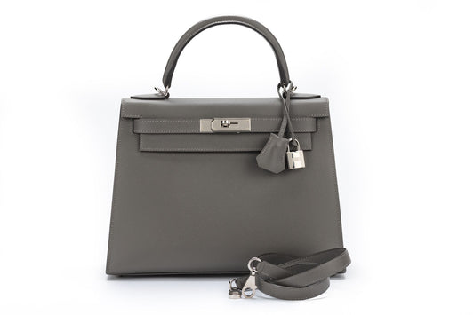 Hermes BNIB Kelly 28 Gris Mouette Togo