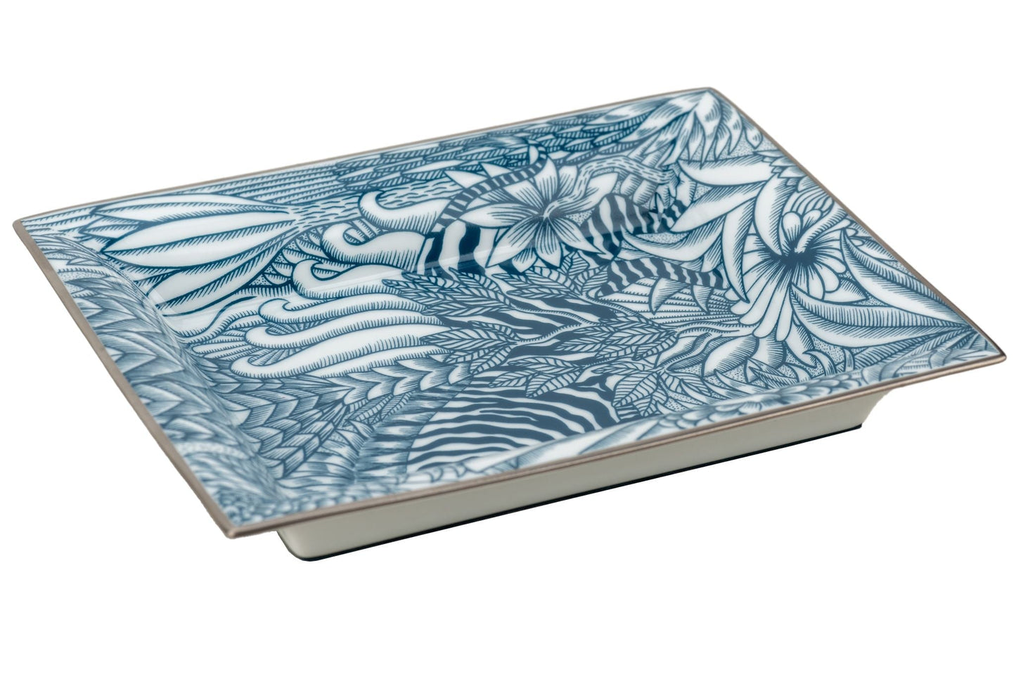 Hermes New Zebra Blue Porcelain Ashtray