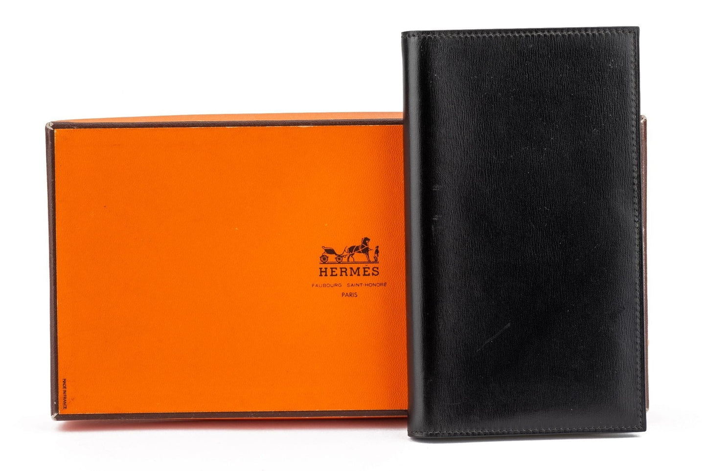 Hermes Black Box Calf Agenda With Box