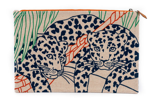 Hermes New Jaguars Toile Pochette