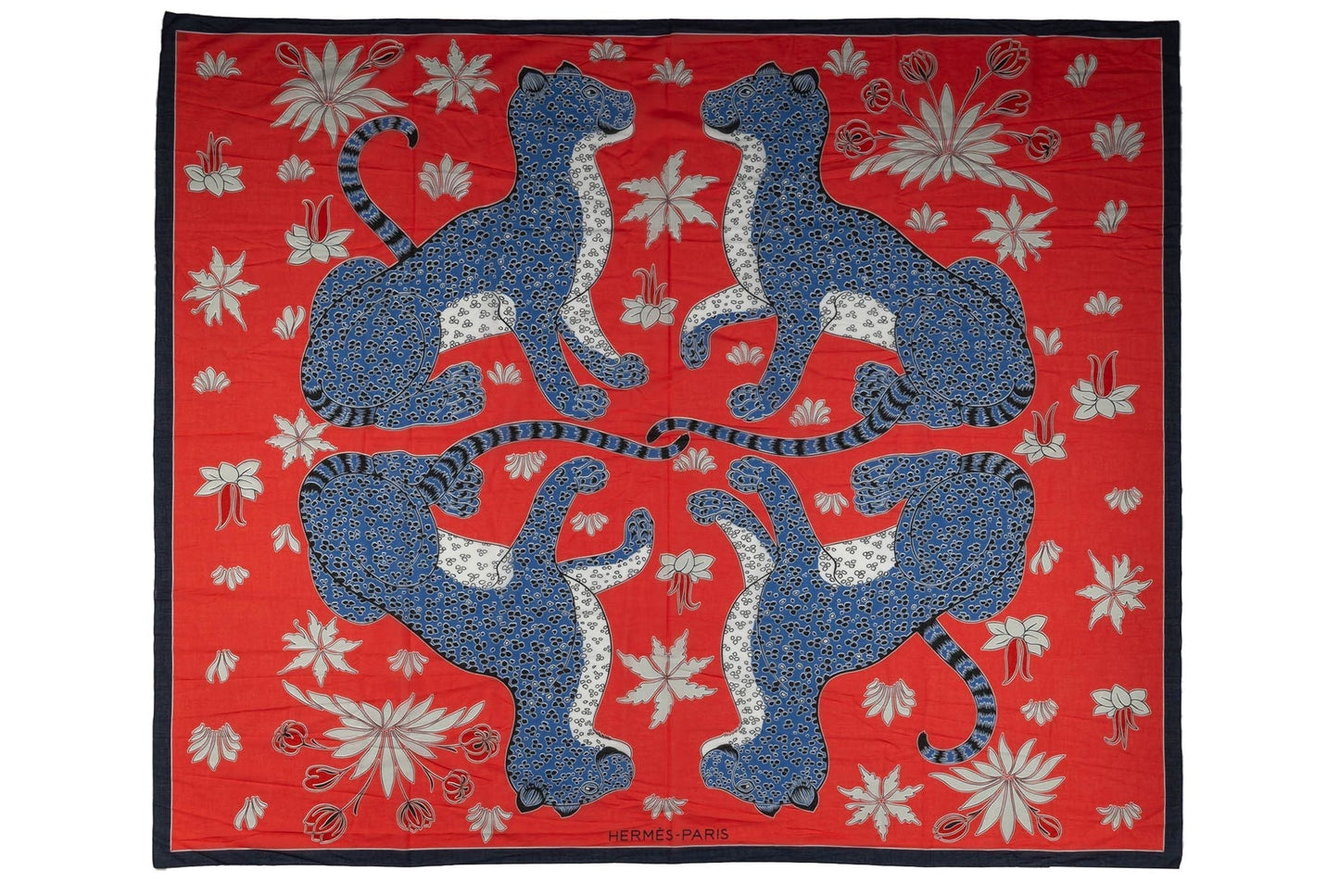Hermes New Red Guepards Sarong Shawl