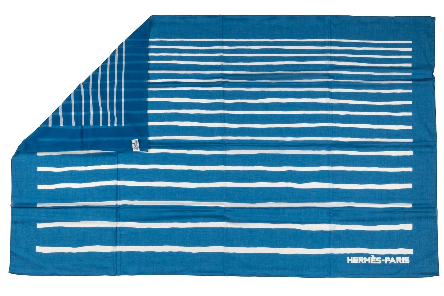 Hermes New Blue White Striped Sarong