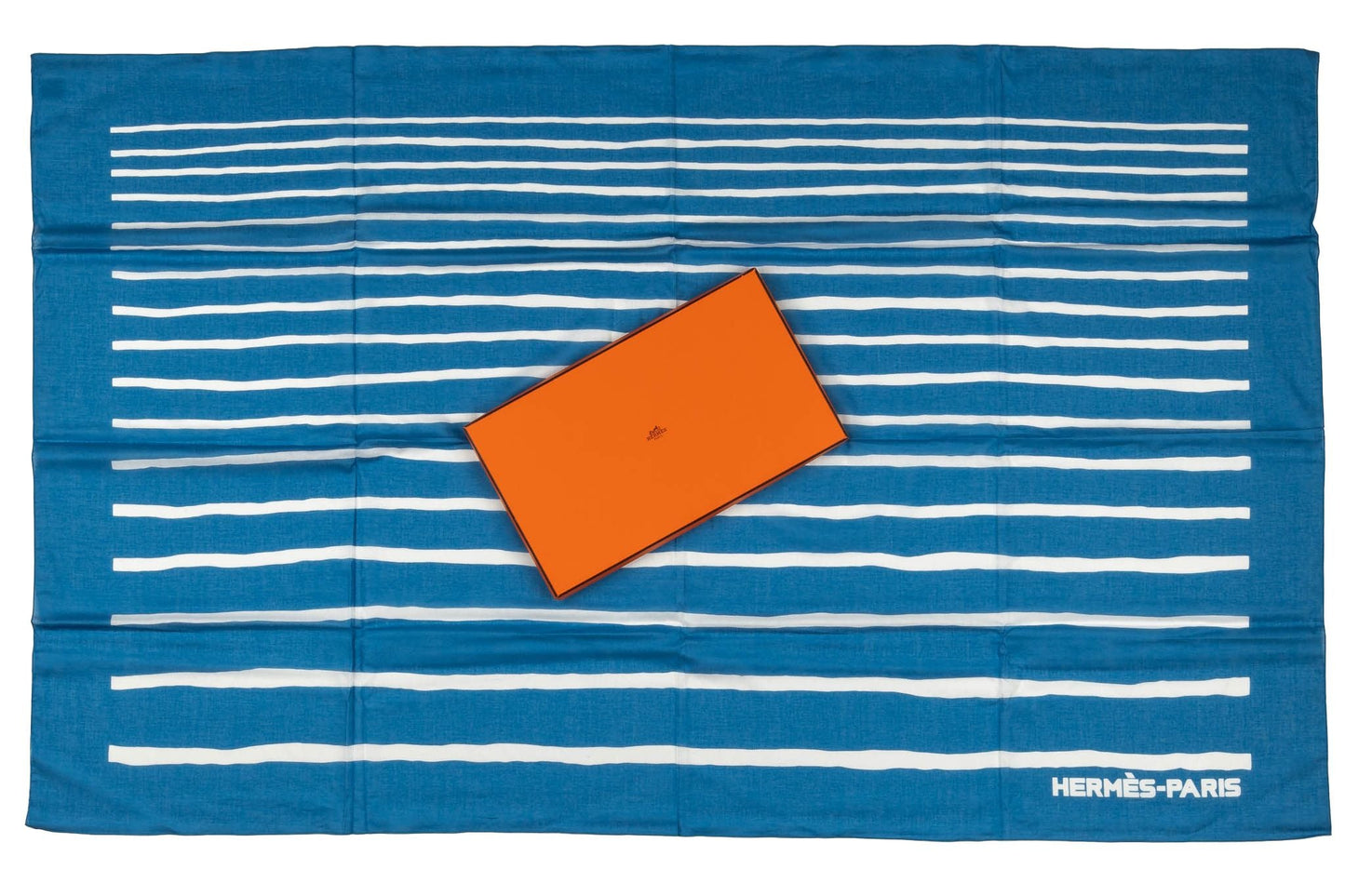 Hermes New Blue White Striped Sarong