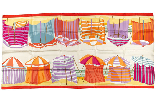 Hermes New Silk Beach Cabanas Stole