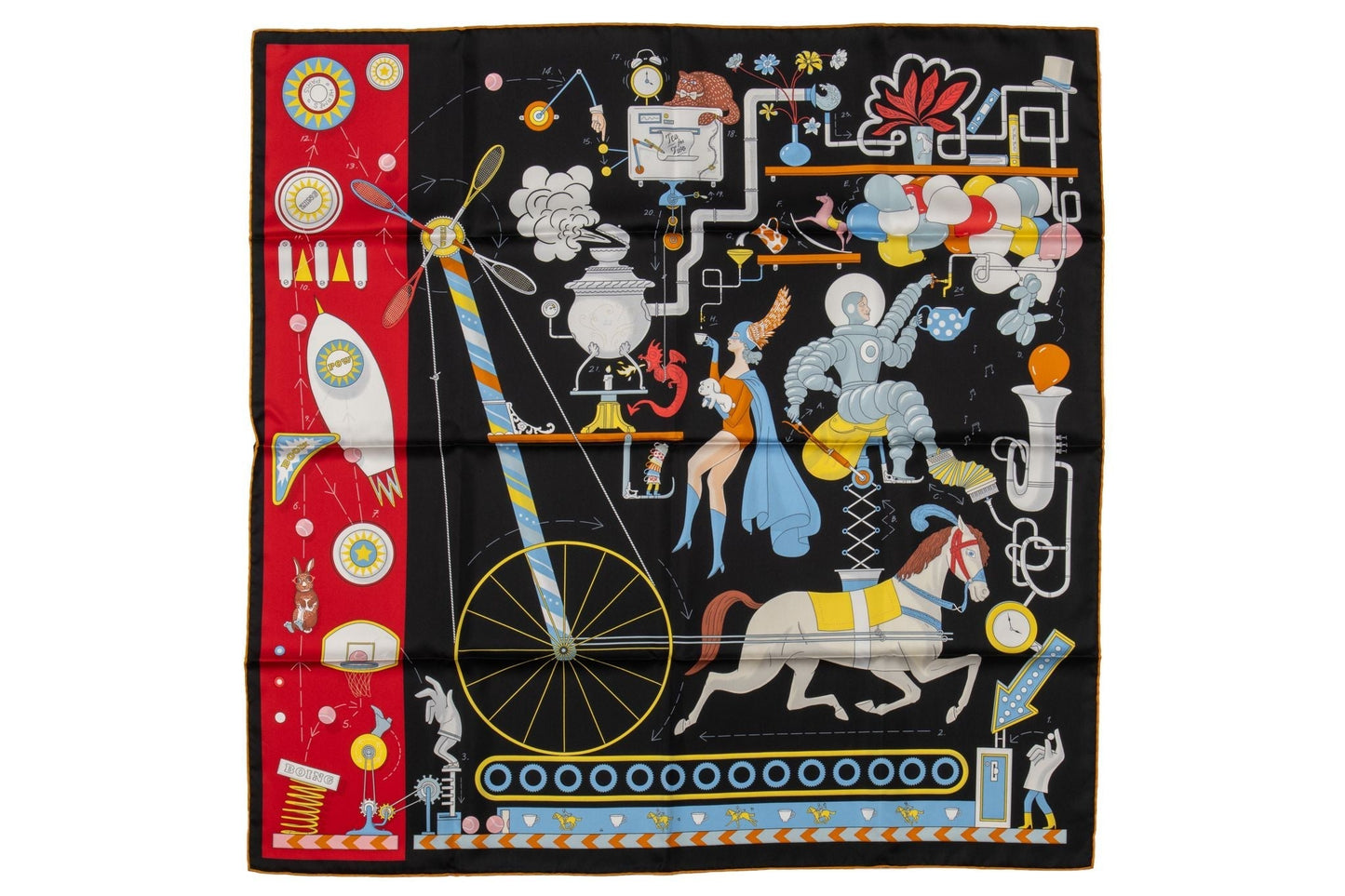 Hermes New Tea for Two Black Scarf