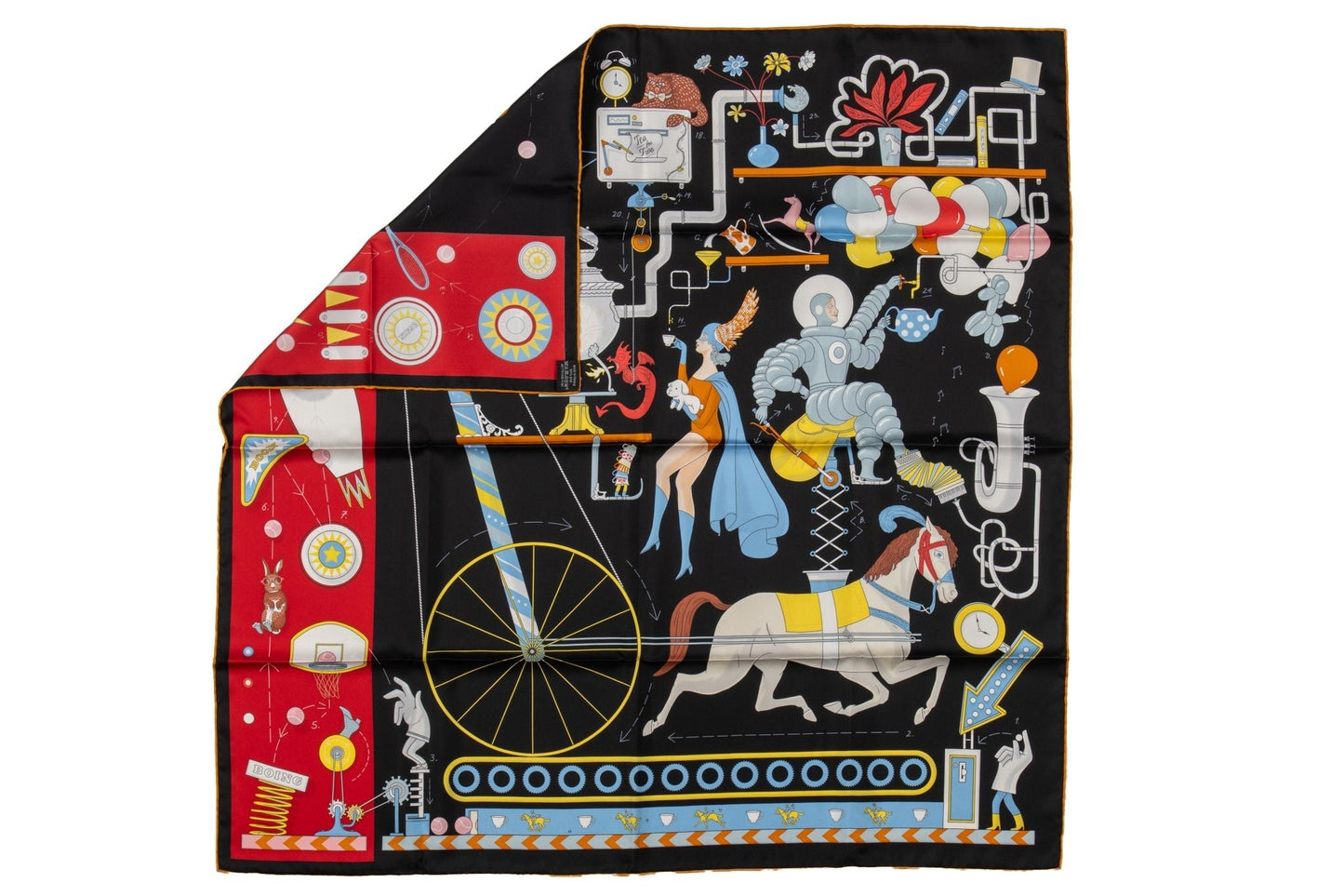 Hermes New Tea for Two Black Scarf