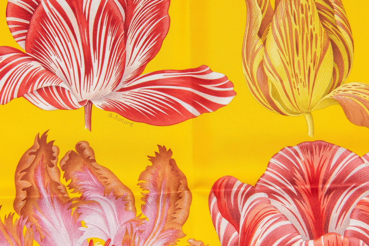 Hermes New Yellow Flowers Silk Scarf