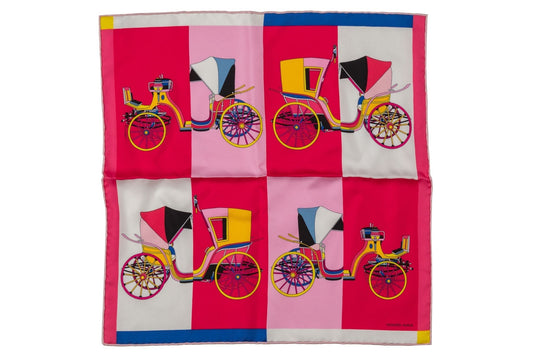 Hermes New Pink Carriages Silk Gavroche