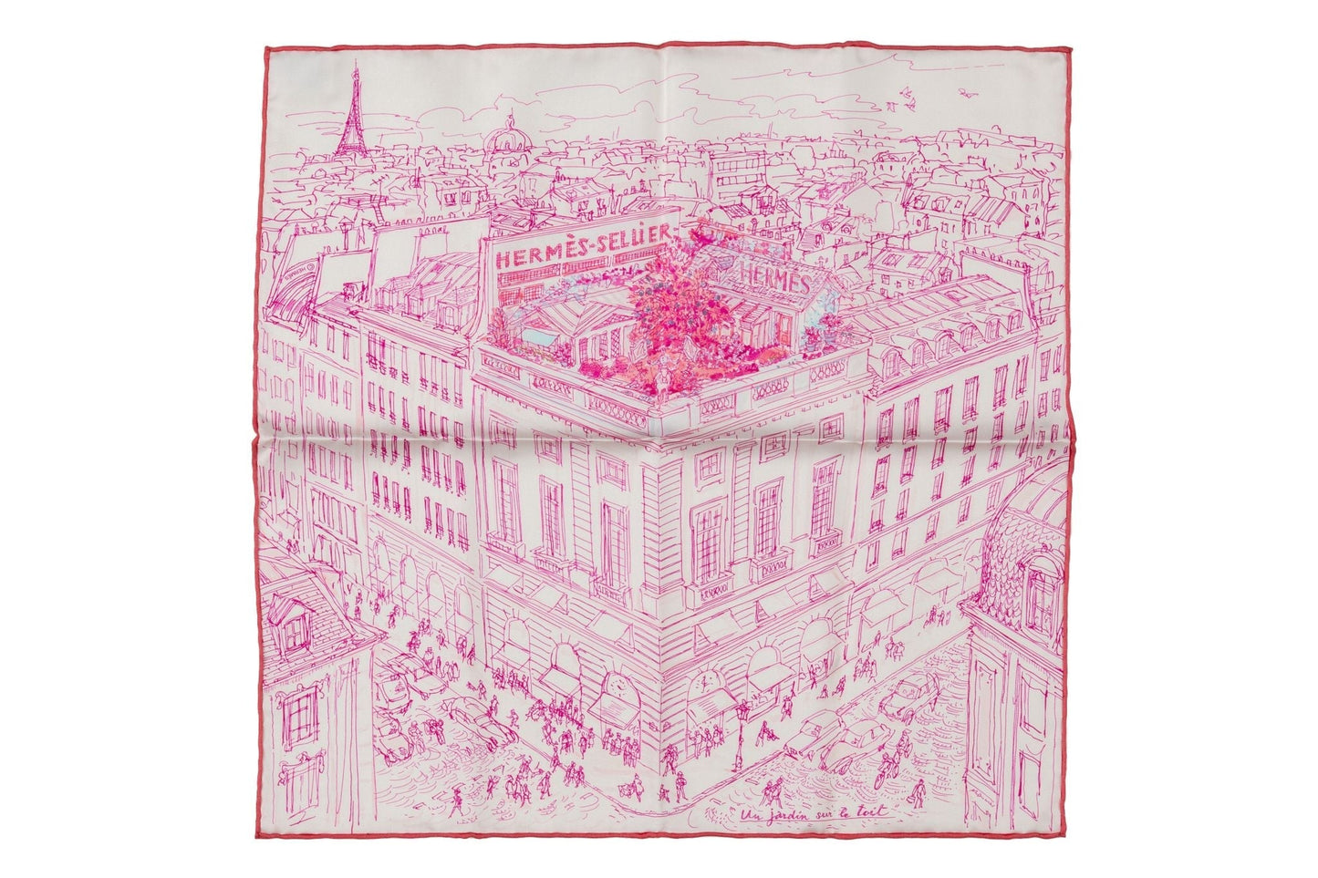 Hermes New Pink Le Jardin Silk Gavroche
