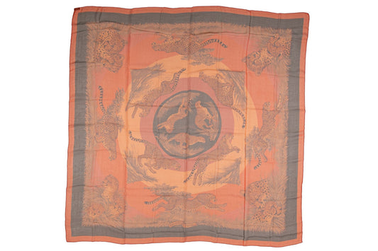 Hermes âœGuepardsâ? Silk Chiffon Shawl