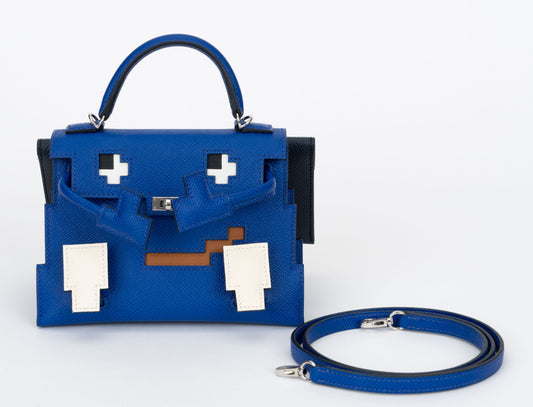 Hermes New Mini Kelly Idole Picto Blue