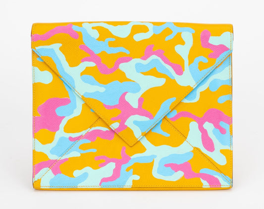 Hermes Custom Painted Yellow Clutch