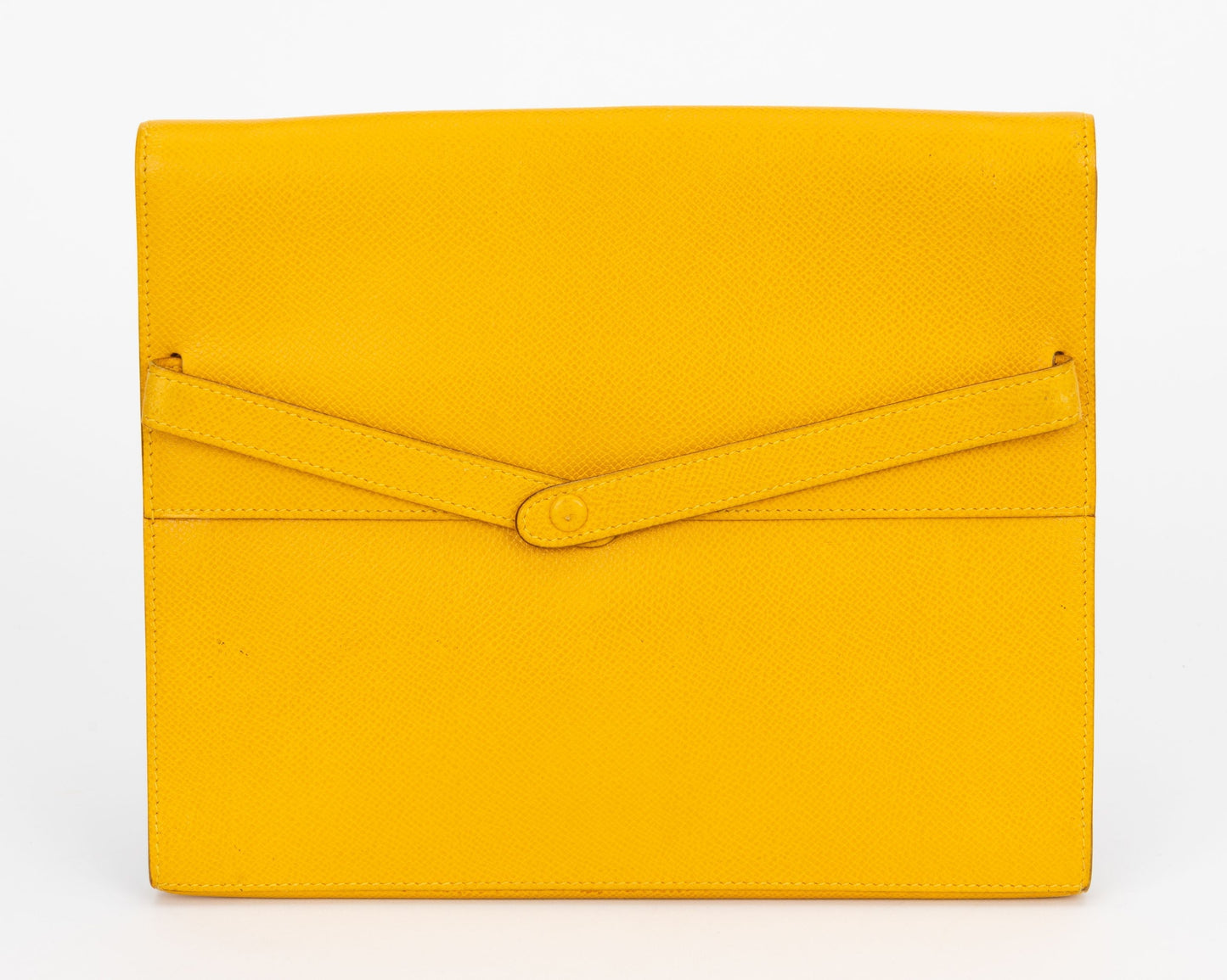 Hermes Custom Painted Yellow Clutch