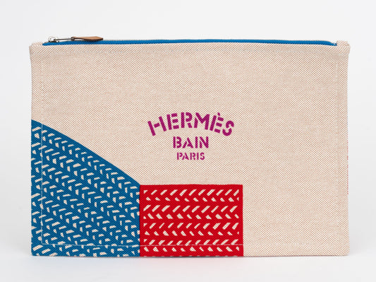 Hermes New Fish Toile Pochette