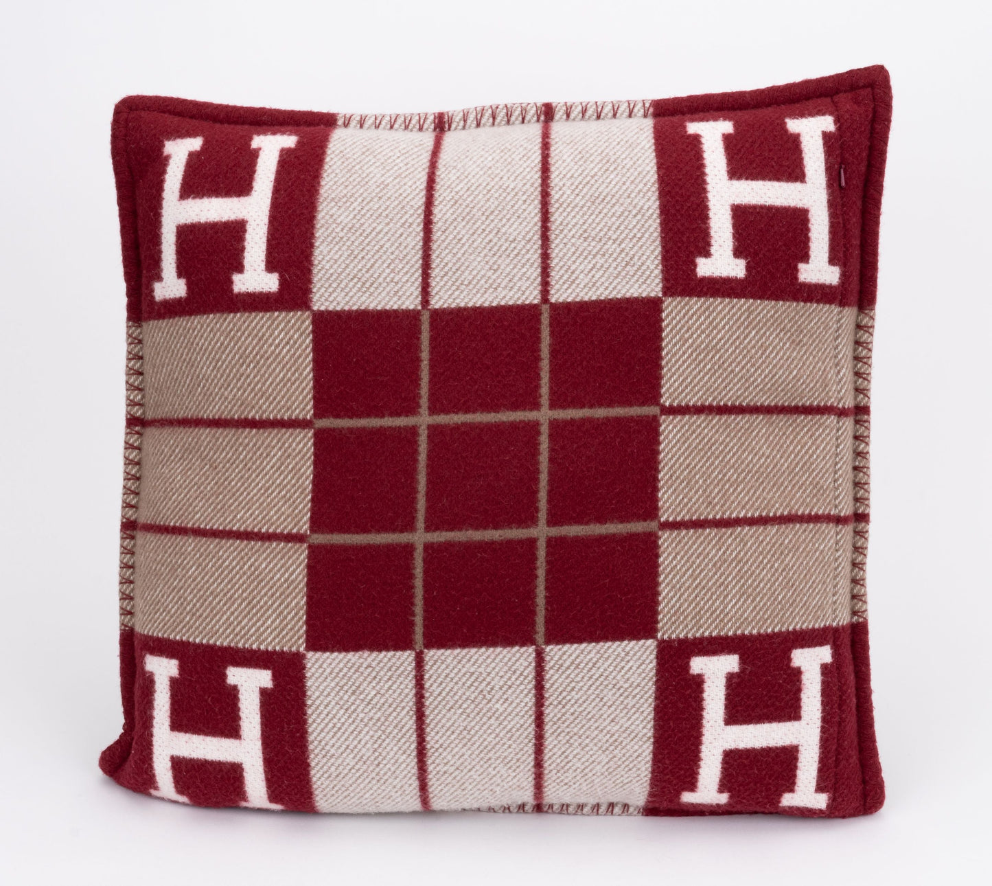 Hermes New Large Avalon Burgundy Pillow