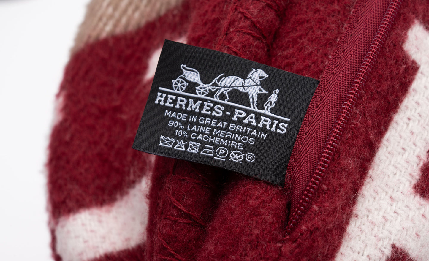 Hermes New Large Avalon Burgundy Pillow