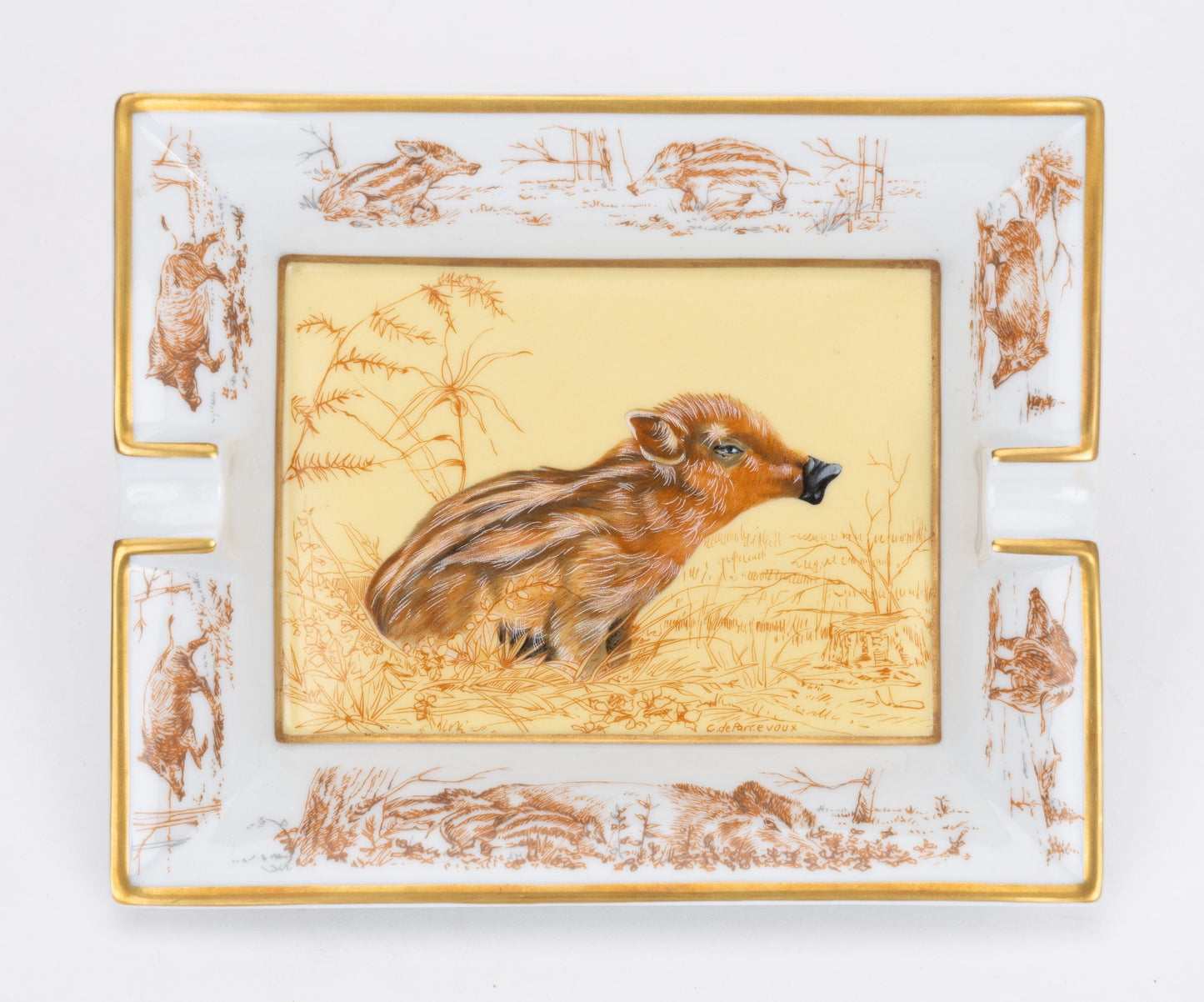 Hermes Porcelain Wild Boar Ashtray