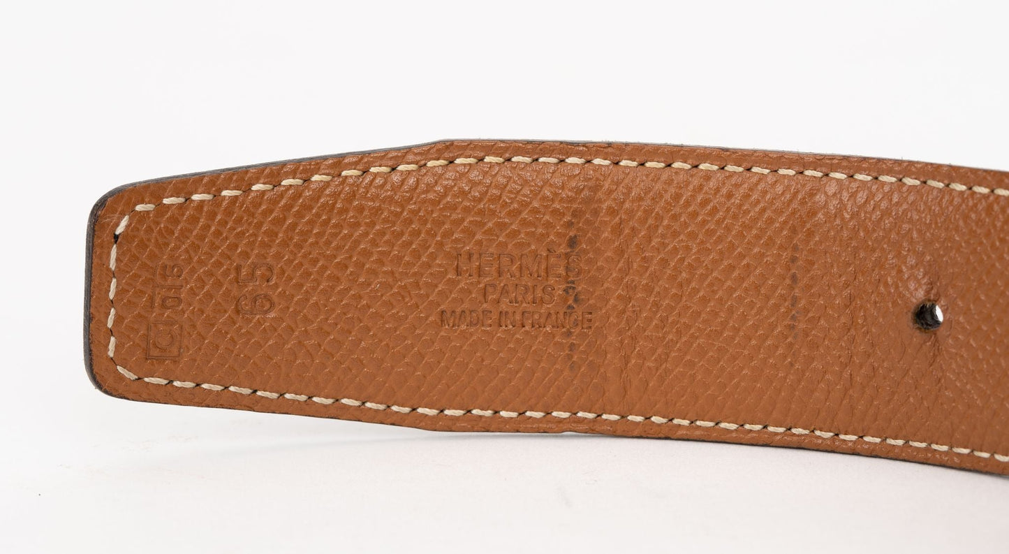 Hermes Reversible Tuareg Black Gold Belt