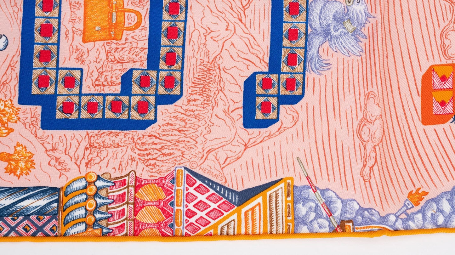 Hermes New Silk Quest Pink Gavroche