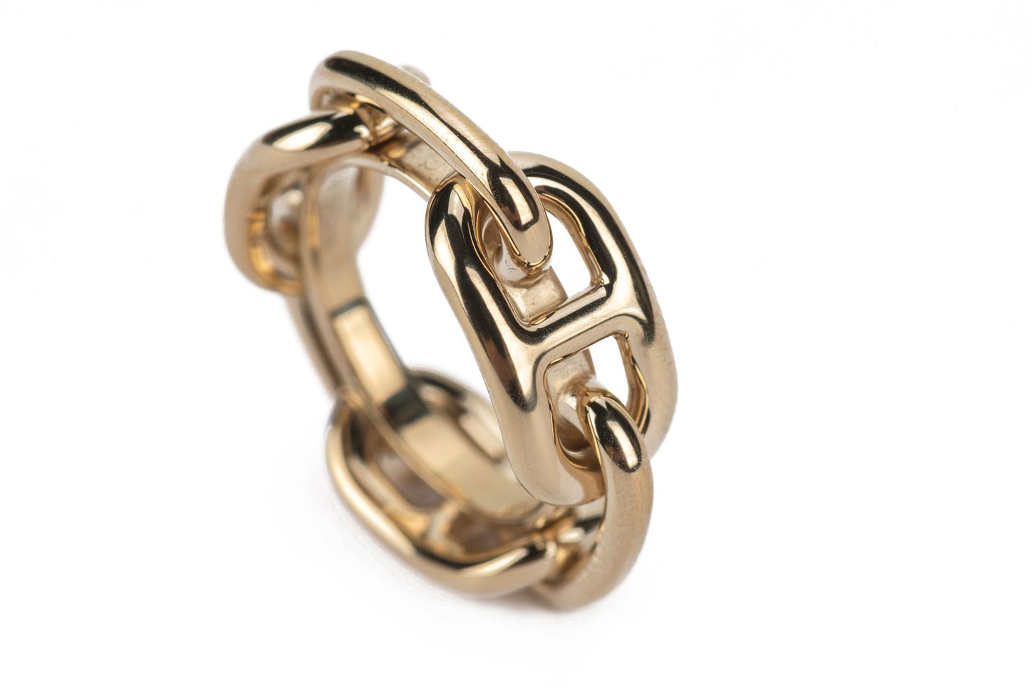 Hermes New Gold Chain d'Ancre Scarf Ring