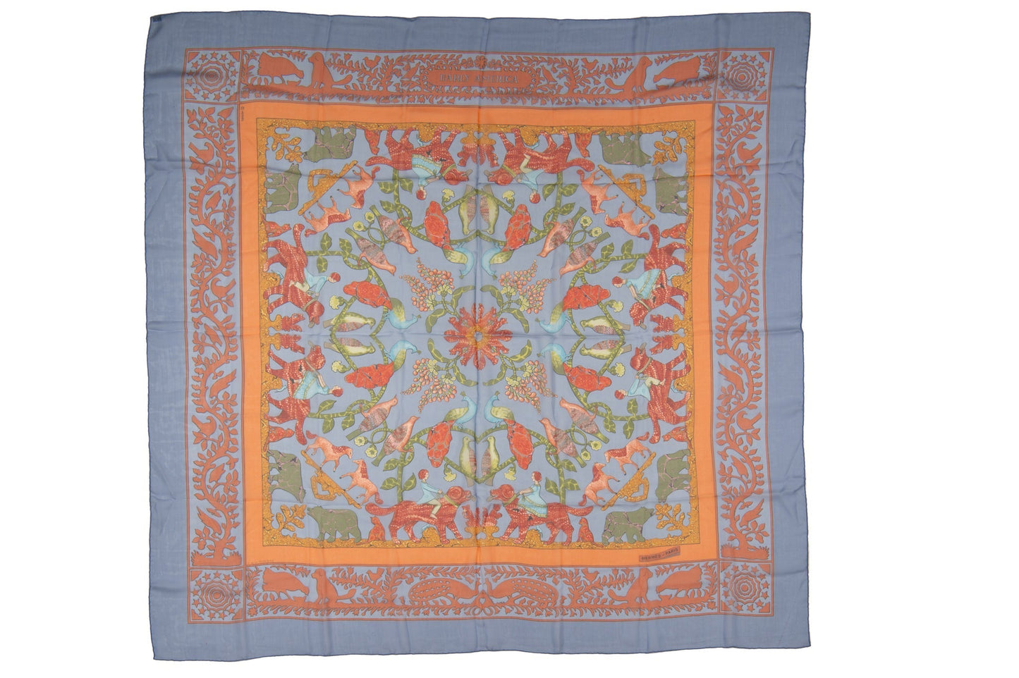 Hermes Multicolor Silk Chiffon Shawl