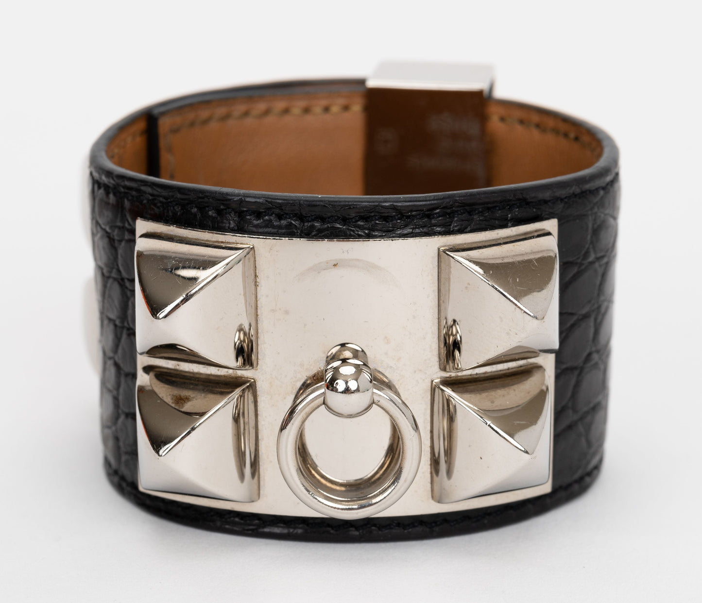 Hermes Collier De Chien Croc Bracelet