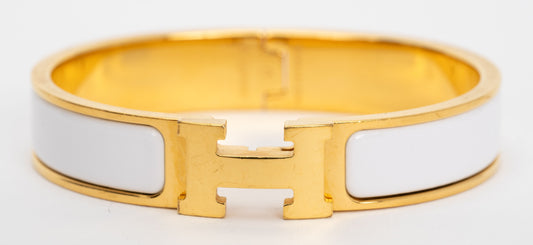Hermes New White Clic Clac H Bracelet