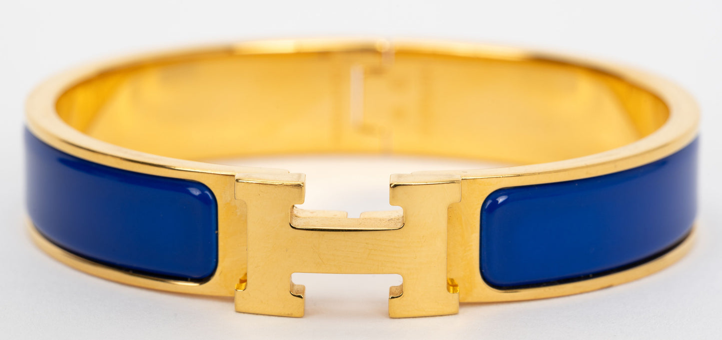 Hermes New Blue Thin Clic H Bracelet