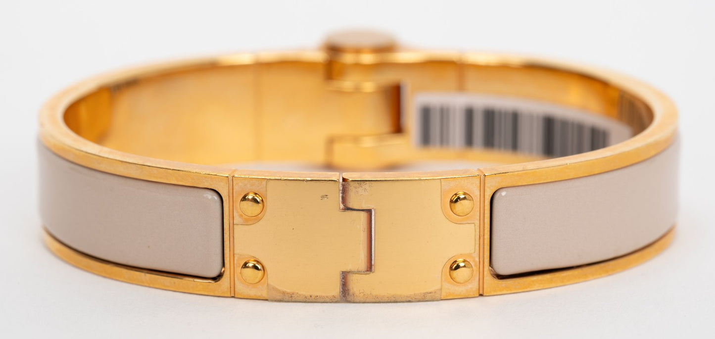 Hermes Beige Rosè Gold Hinged Bracelet