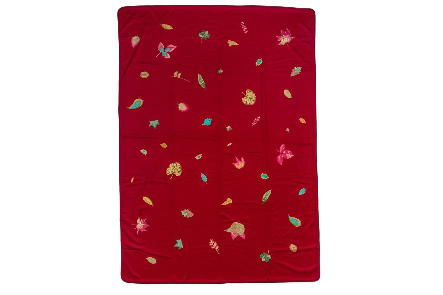 Hermes Burgundy Embroidered King Blanket