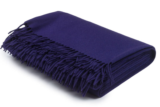 Hermes Purple Cashmere Fringe Blanket