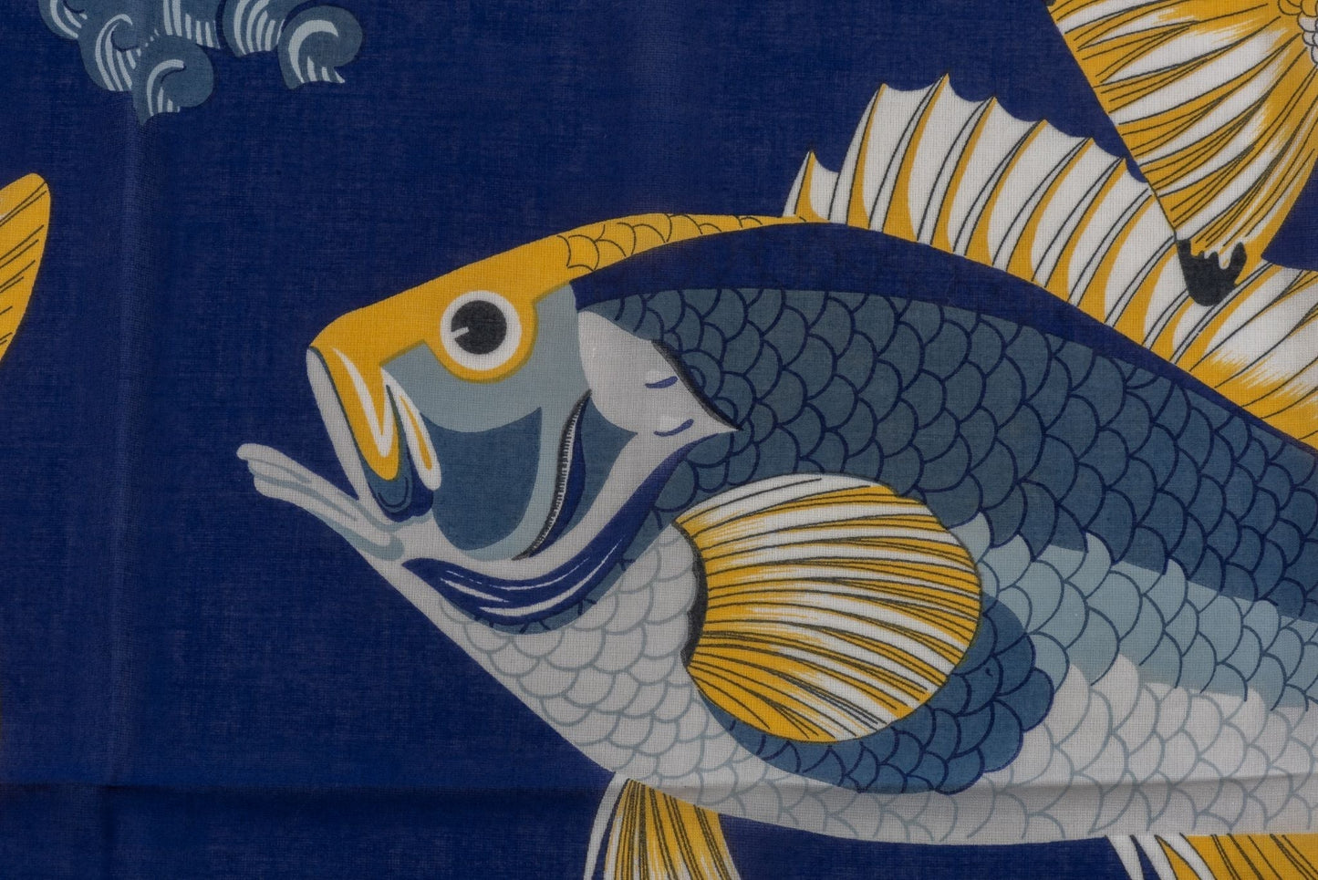 Hermes Navy Fish Cotton Sarong