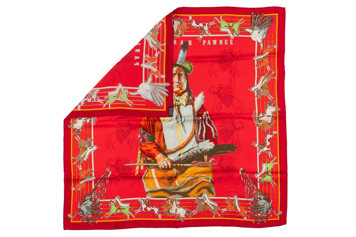 Hermes Red Pani La Shar Pawnee Scarf