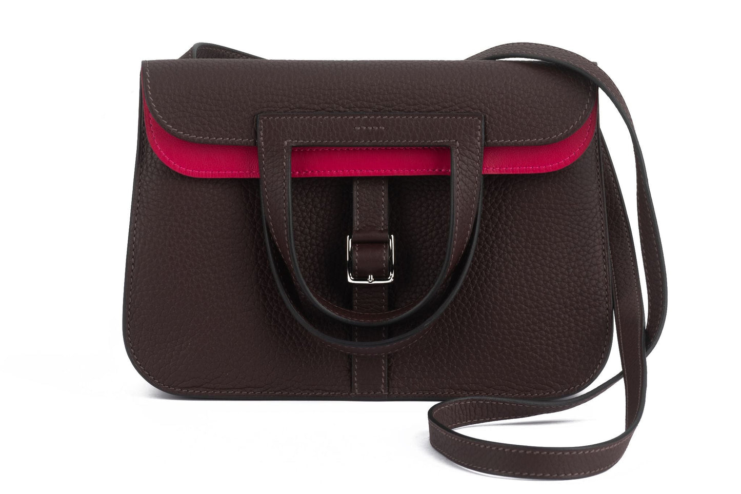 Hermes Rouge Sellier Verso Halzan Bag