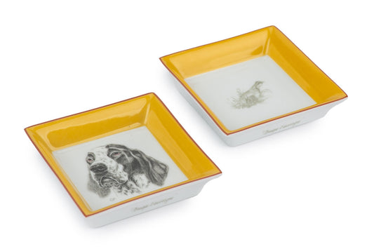 Hermes Pair Braque Vintage Mini Ashtrays